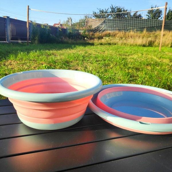 Тарелка силиконовая складная 25х16х10 см. / Миска туристическая круглая